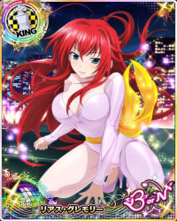 Rule 34 | 1girl, blue eyes, breasts, card (medium), cleavage, high school dxd, large breasts, long hair, red hair, rias gremory