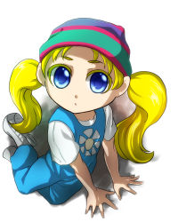 Rule 34 | 1girl, blonde hair, donkey kong (series), hat, highres, long hair, nintendo, personification, solo, tiny kong, twintails