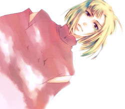 Rule 34 | 1boy, androgynous, bird, blonde hair, clothing cutout, cloud, d.gray-man, dutch angle, expressionless, facepaint, gradient hair, green hair, howard link, long sleeves, looking at viewer, male focus, min-to, multicolored hair, parted lips, shoulder cutout, sky print, solo, upper body, white background
