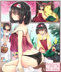 Rule 34 | 00s, 1girl, :d, alternate color, alternate costume, arched back, ass, bare shoulders, bellsprout, bikini, black bikini, black bra, black hair, black panties, blush, bra, breasts, camisole, cherry blossoms, closed eyes, comic, creatures (company), dress, erika (pokemon), game freak, gen 1 pokemon, gen 2 pokemon, gym leader, hairband, hat, hoppip, japanese clothes, kimono, large breasts, lingerie, looking at viewer, nintendo, oddish, open hand, open mouth, panties, petals, pokemon, pokemon (creature), pokemon hgss, shiny skin, short hair, sideboob, sitting, sleeping, sleeveless, sleeveless dress, smile, socks, strap slip, sun hat, sundress, swimsuit, tabi, tangela, tree, underwear, underwear only, v arms, victreebel, wariza, white dress, white legwear, wide sleeves, xe-cox, yellow eyes, zzz