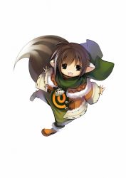 Rule 34 | androgynous, animal ears, brown eyes, brown hair, full body, game arts, gender request, grandia, grandia online, kawasumi (japonica), official art, solo, tail, white background
