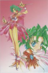 Rule 34 | 1990s (style), ellis (toushinden), game, green hair, kotobuki tsukasa, official art, retro artstyle, toushinden