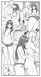 Rule 34 | 1boy, 1girl, absurdres, anal, b/w, breasts, couple, dildo, femdom, grabbing, grabbing another&#039;s breast, highres, hyuuga hinata, large breasts, male penetrated, monochrome, naruto, naruto (series), pegging, sex toy, short hair, strap-on, uncensored, uzumaki naruto