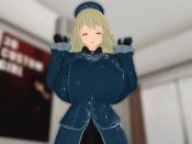 Rule 34 | 10s, 1girl, 3d, 3d custom girl, animated, arms up, ascot, atago (kancolle), beret, black gloves, black pantyhose, black skirt, blonde hair, blue background, blue hat, blue jacket, blush, bouncing breasts, breast expansion, breasts, duplicate, female focus, flim13, gloves, green eyes, happy, hat, huge breasts, indoors, jacket, jiggle, kantai collection, large breasts, long hair, long sleeves, military, military uniform, monster girl, pantyhose, poster (medium), resized, skirt, slime girl, smile, solo, standing, third-party edit, uniform, upscaled, video