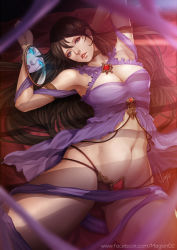 Rule 34 | 1girl, arm strap, armlet, armpits, arms up, artist name, babydoll, black hair, blue eyes, breasts, choker, cleavage, cowboy shot, curvy, different reflection, facebook username, female focus, gem, gradient background, large breasts, lips, long hair, looking at viewer, lying, magion02, mirror, navel, nose, on back, original, panties, parted lips, reflection, signature, solo, stomach, thick thighs, thighs, underwear, very long hair, watermark, web address, wide hips