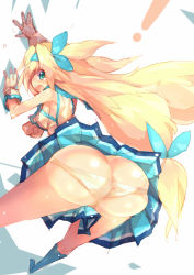 Rule 34 | 1girl, against wall, aqua eyes, arc system works, ass, blazblue, blazblue: continuum shift, blonde hair, bow, breasts, butt crack, cameltoe, covered erect nipples, hair bow, hair ribbon, hairband, heart, heart-shaped pupils, highres, huge ass, long hair, low-tied long hair, mamuru, open mouth, panties, pantyshot, platinum the trinity, quad tails, ribbon, sideboob, sketch, skirt, solo, symbol-shaped pupils, tears, underwear, upskirt, very long hair