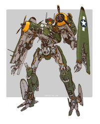Rule 34 | autobot, b-25 mitchell, commentary, emerson tung, english commentary, gun, highres, jetfire, machine gun, machinery, mecha, propeller, radio antenna, redesign, robot, roundel, science fiction, signature, transformers, turret, weapon