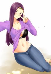 Rule 34 | 1girl, arms up, breasts, closed mouth, fire emblem, fire emblem echoes: shadows of valentia, flashing, hair ornament, igni tion, large breasts, long hair, looking at viewer, nintendo, purple eyes, purple hair, sitting, smile, solo, sonya (fire emblem gaiden), upper body, v