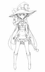 Rule 34 | 1girl, bad id, bad pixiv id, gloves, greyscale, hat, monochrome, peach88, short hair, solo, witch hat