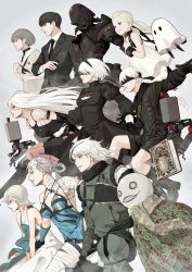 Rule 34 | 3boys, 3others, 6+girls, 9s (nier:automata), a2 (nier:automata), akagi hina, android, armlet, asymmetrical legwear, bandaged arm, bandaged leg, bandaged neck, bandages, bare shoulders, black blindfold, black choker, black dress, black footwear, black gloves, black hairband, black jacket, black legwear, black necktie, black shorts, blindfold, blonde hair, blouse, blue eyes, bob cut, book, boots, bow, breasts, cellphone, character request, choker, creator connection, cuffs, detached sleeves, digitigrade, dress, elbow gloves, emil (nier), feather-trimmed sleeves, fio (nier), flat chest, flats, flower, fur-trimmed sleeves, fur trim, gloves, grey eyes, grey hair, grimoire weiss, hair flower, hair ornament, hairband, holding, holding phone, imai5837, in-franchise crossover, jacket, joints, juliet sleeves, kaine (nier), levania, lingerie, long hair, long sleeves, lunar tear, mama (nier), medium breasts, medium hair, mole, mole under mouth, monster, multiple boys, multiple girls, multiple others, necktie, negligee, nier, nier:automata, nier (series), nier (brother), nier reincarnation, parted lips, phone, pod (nier:automata), puffy sleeves, robot joints, scarf, school uniform, in-franchise crossover, shirt, short hair, shorts, skirt, smartphone, tank top, thigh boots, thighhighs, twintails, underwear, white dress, white hair, yellow eyes, yonah