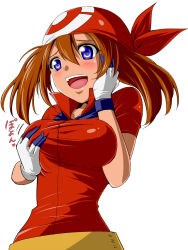 Rule 34 | 1girl, bandana, blouse, blush, breasts, creatures (company), game freak, grabbing, grabbing another&#039;s breast, grabbing own breast, hair between eyes, huge breasts, may (pokemon), narrow waist, nintendo, pokemon, red bandana, red shirt, shirt, simple background, smile, solo, white background