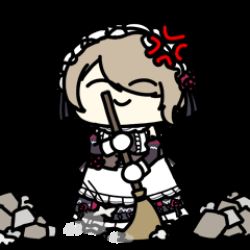 Rule 34 | 1girl, anger vein, animated, animated gif, lowres, maid, seseren, short hair, sweeping