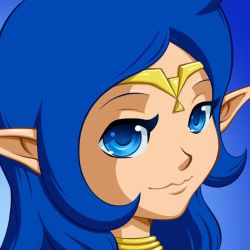 Rule 34 | blue eyes, blue hair, long hair, nayru, nintendo, pointy ears, smile, the legend of zelda, the legend of zelda: oracle of ages, tiara