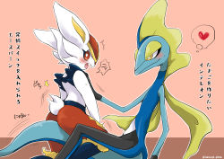 Rule 34 | 1boy, 1girl, ^^^, animal ears, artist name, ass, between legs, buck teeth, chin katsu, cinderace, closed mouth, creatures (company), flat chest, flat chest grab, from side, furry, game freak, gen 8 pokemon, grabbing, half-closed eyes, hand on another&#039;s chest, hand up, heart, hetero, inteleon, interspecies, japanese text, knee up, kneeling, lizard tail, looking at another, matching hair/eyes, motion lines, nintendo, open mouth, outline, pokemon, pokemon (creature), pokephilia, rabbit ears, rabbit tail, red background, red eyes, red hair, short hair, simple background, sitting, speech bubble, surprised, sweat, tail, teeth, text focus, thought bubble, translation request, twitter username, white outline, yellow eyes