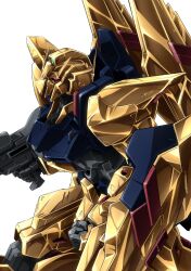 Rule 34 | arm shield, beam rifle, clenched hand, commentary request, delta gundam, energy gun, gun, gundam, gundam msv, gundam uc the post war, highres, holding, holding gun, holding weapon, kumichou (ef65-1118-ef81-95), looking ahead, mecha, mobile suit, no humans, partial commentary, red eyes, robot, science fiction, simple background, solo, v-fin, weapon, white background