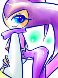 Rule 34 | androgynous, artist request, ass, blue eyes, blush, border, gender request, looking at viewer, lowres, nights (character), nights into dreams, simple background, solo, white background