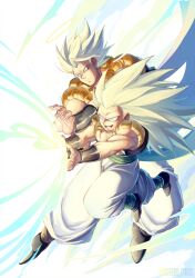 Rule 34 | absurdres, dragon ball, dragonball z, energy, father and son, fusion, gogeta, gotenks, highres, kamehameha (dragon ball), super saiyan, super saiyan 3, tagme
