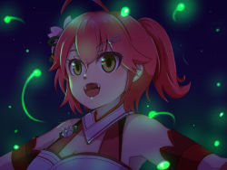 Rule 34 | 1girl, absurdres, ahoge, armband, armpits, bad id, bad pixiv id, bare shoulders, breasts, brooch, cherry blossoms, cleavage, cleavage cutout, clothing cutout, flower, green eyes, hair flower, hair ornament, hairclip, highres, hololive, jewelry, medium hair, night, night sky, nontraditional miko, one side up, open mouth, outdoors, pink hair, radicalfool, sakura miko, sakura miko (old design), side ponytail, sky, solo, star (sky), teeth, tongue, upper body, virtual youtuber