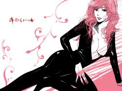 Rule 34 | 1girl, breasts, catsuit, cleavage, large breasts, long hair, lupin iii, mine fujiko