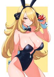 Rule 34 | alternate costume, blonde hair, breasts, cynthia (pokemon), kamidan, large breasts, poke ball, pokemon, pokemon dppt