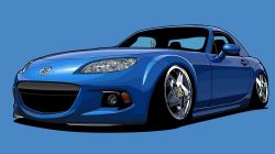 Rule 34 | blue background, car, commission, eunos roadster, headlight, highres, mazda, mazda mx-5, mazda mx-5 nc, motor vehicle, no humans, original, second-party source, shadow, simple background, vehicle focus, wheel, yuh 7929