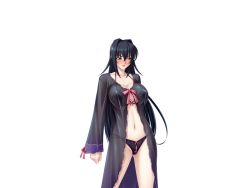 Rule 34 | 1girl, annerose vajra, black hair, blush, breasts, kagami hirotaka, koutetsu no majo anneroze, large breasts, lilith-soft, pointy ears, simple background, solo