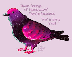 Rule 34 | animal focus, bird, commentary, english commentary, english text, galaxy, grey background, no humans, original, pigeon, simple background, sparkle, thelatestkate
