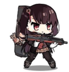 Rule 34 | 1girl, animated, animated gif, full body, girls&#039; frontline, gun, holding, holding gun, holding weapon, lowres, official alternate costume, official art, pantyhose, simple background, solo, wa2000 (date in the snow) (girls&#039; frontline), wa2000 (girls&#039; frontline), weapon, white background