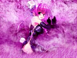 Rule 34 | 1girl, black gloves, china dress, chinese clothes, di gi charat, dress, elbow gloves, gloves, long hair, pink hair, refeia, solo, twintails, usada hikaru, wallpaper