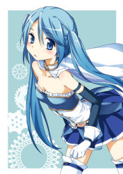 Rule 34 | 10s, 1girl, alternate hair length, alternate hairstyle, armband, blue eyes, blue hair, blush, cape, gloves, long hair, looking at viewer, magical girl, mahou shoujo madoka magica, mahou shoujo madoka magica (anime), matching hair/eyes, matilda (matildax), miki sayaka, solo, thighhighs, twintails, white thighhighs, zettai ryouiki