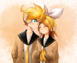 Rule 34 | 1boy, 1girl, brother and sister, kagamine len, kagamine rin, long sleeves, michi ta (masquerade), siblings, smile, sweater, twins, vocaloid