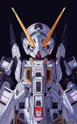 Rule 34 | absurdres, advance of zeta, azzalea, black background, gundam, highres, mecha, mobile suit, no humans, robot, science fiction, solo, straight-on, tr-6 woundwort, upper body, v-fin