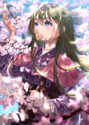Rule 34 | 1girl, absurdres, aqua eyes, artist name, artist request, blue eyes, blue kimono, blue sky, blush, bow, breasts, brown bow, brown hair, brown hakama, capelet, cloud, day, female focus, flower, frilled bow, frills, hair between eyes, hair bow, hakama, hakama skirt, half updo, highres, japanese clothes, kimono, layered skirt, long hair, long sleeves, looking at viewer, love live!, love live! nijigasaki high school idol club, love live! school idol festival, medium breasts, osaka shizuku, outdoors, parted lips, petals, pink capelet, pink flower, pink ribbon, ponytail, red bow, red ribbon, ribbon, skirt, sky, small breasts, smile, solo, striped clothes, striped kimono, vertical-striped clothes, vertical-striped kimono, wide sleeves