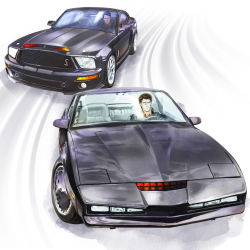 Rule 34 | 2boys, car, cobra (animal), commentary request, driving, evolution, father and son, ford mustang, ford mustang s197, igunuk, jacket, k.i.t.t, knight rider, light, michael knight, motor vehicle, multiple boys, pilot, pontiac firebird, realistic, reflection, robot, science fiction, sensor, vehicle focus, white background, window
