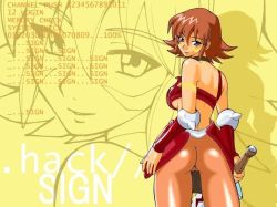 Rule 34 | .hack//, .hack//sign, 00s, armor, ass, bandai, cyber connect 2, mimiru, smile, sword, weapon