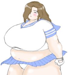 Rule 34 | 1girl, breasts, brown hair, fat, huge breasts, tennkuuji