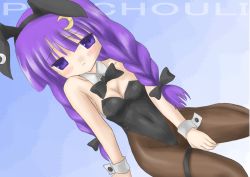 Rule 34 | 1girl, absurdres, animal ears, bad id, bad pixiv id, crescent, crescent hair ornament, female focus, hair ornament, highres, pantyhose, patchouli knowledge, playboy bunny, rabbit ears, sidorov, solo, touhou