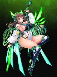 Rule 34 | breasts, brown hair, green eyes, large breasts, project qt, qtenka, tagme