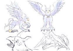 Rule 34 | beak, blue eyes, claws, digimon, digimon (creature), hippogriffomon, solo, wings