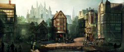 Rule 34 | castle, clock, clock tower, european clothes, hattori arno, merchant, original, scenery, tower, town