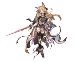 Rule 34 | 10s, 1girl, animal ears, armor, black legwear, blonde hair, boots, braid, collar, dress, erune, full body, gloves, granblue fantasy, holding, holding weapon, long hair, looking at viewer, minaba hideo, official art, open mouth, overskirt, red eyes, shield, short dress, short sleeves, smile, solo, sword, transparent background, weapon, yuisis (granblue fantasy)
