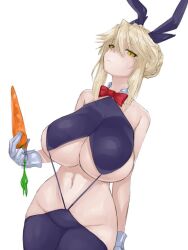 Rule 34 | 1girl, animal ears, artoria pendragon (fate), artoria pendragon (lancer alter) (fate), blonde hair, breasts, fake animal ears, fate/grand order, fate (series), gloves, huge breasts, revealing clothes, steamingtofu, yellow eyes