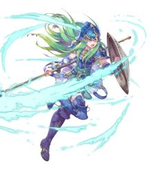Rule 34 | 1girl, armor, blue armor, fire emblem, fire emblem: path of radiance, fire emblem heroes, full body, highres, nephenee, nintendo, official art, solo, thighhighs, transparent background
