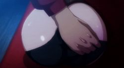 Rule 34 | 1girl, 2boys, animated, animated gif, anus, ass, censored, huge ass, imminent rape, isekai yaricir: omae no mono wa ore no mono, mature female, multiple boys, panties, panty pull, pulling another&#039;s clothes, pussy, pussy juice, screencap, thighhighs, thighs, underwear, wide hips