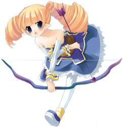 Rule 34 | archer (disgaea), blonde hair, blue eyes, bow (weapon), demon girl, disgaea, pantyhose, sazaki ichiri, solo, twintails, weapon
