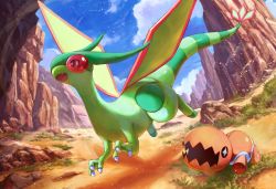 Rule 34 | + +, claws, cloud, creatures (company), day, desert, dragon, fangs, flygon, flying, game freak, gen 3 pokemon, nintendo, no humans, open mouth, outdoors, pippi (pixiv 1922055), pokemon, pokemon (creature), sky, trapinch, wings