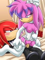 Rule 34 | archie comics, blush, breasts, clothed sex, cousins, dress, furry, incest, julie-su, knuckles the echidna, large breasts, nipples, no humans, penis, pussy, sex, smile, sonic (series), wedding dress