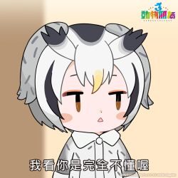 Rule 34 | 1girl, bird girl, bird wings, brown eyes, chinese text, copyright name, feathered wings, grey hair, grey jacket, head wings, highres, jacket, kemono friends, kemono friends 3, kurokw (style), looking at viewer, northern white-faced owl (kemono friends), official art, short hair, simple background, solo, translation request, upper body, wings