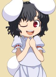 Rule 34 | 1girl, animal ears, black hair, rabbit ears, female focus, highres, hospital king, inaba tewi, open mouth, red eyes, short hair, smile, solo, tail, touhou