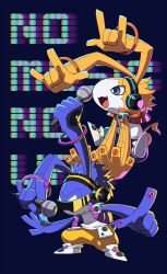 Rule 34 | appmon, digimon, highres, mcmon, microphone, musical note, musimon, open mouth, smile, sunglasses